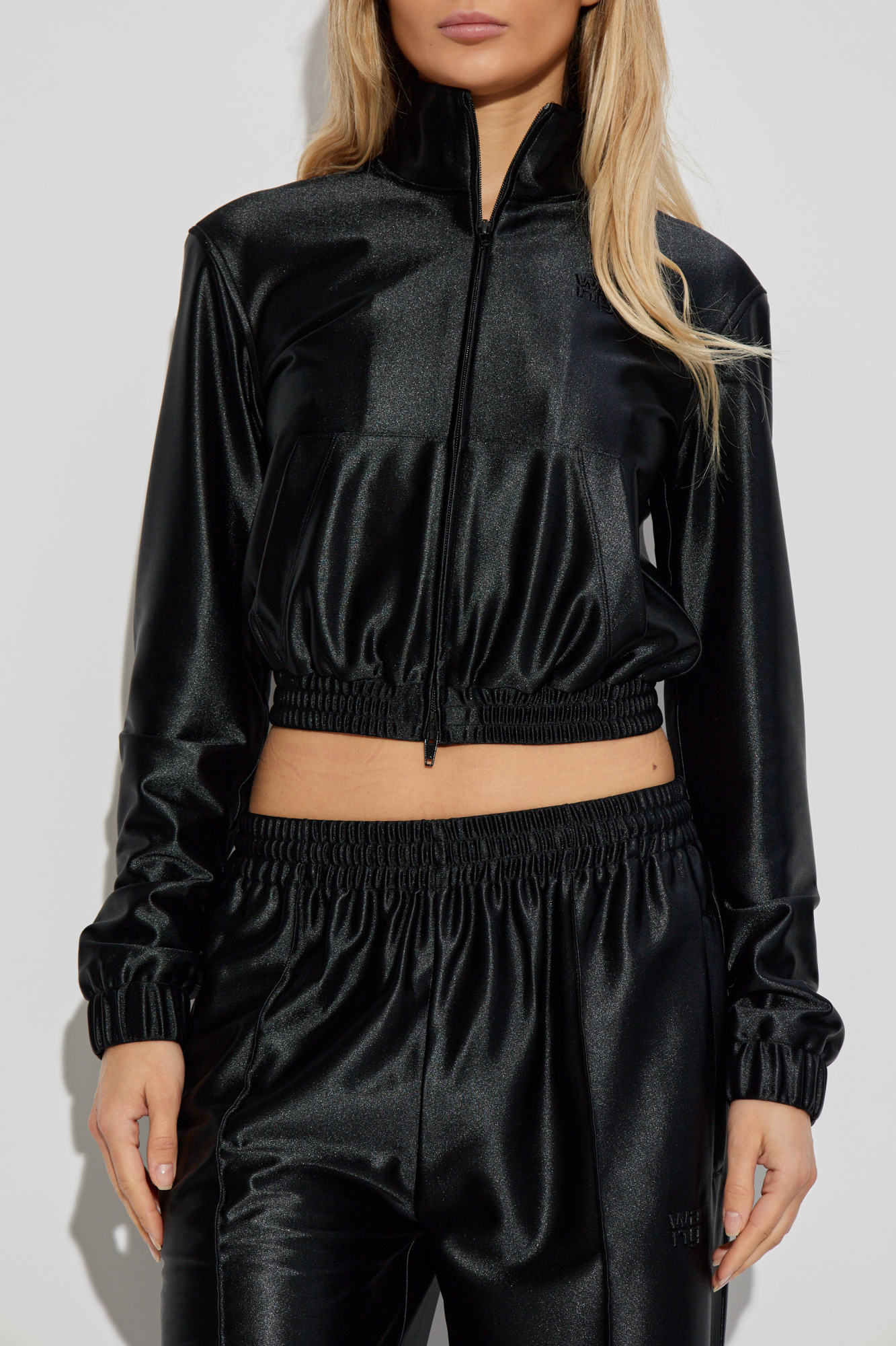 ブルゾン Alexander Wang SATIN FAILLE SWEATSHIRT (4CC3252682 001) T by Alexander Wang Sweatshirt with a shimmering finish